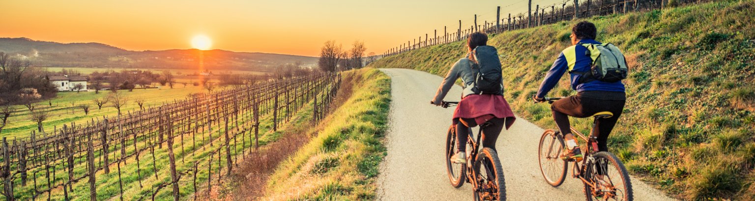 riding moutain bike in the countryside